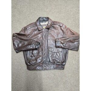 Wilsons Leather Dark Brown Leather Bomber Jacket